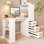 Wooden Computer Desk With 4-In-1 Socket, 3 Sliding Drawers And 4 Storage Levels