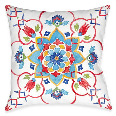 Mediterranean Medallion Garden Outdoor Pillow