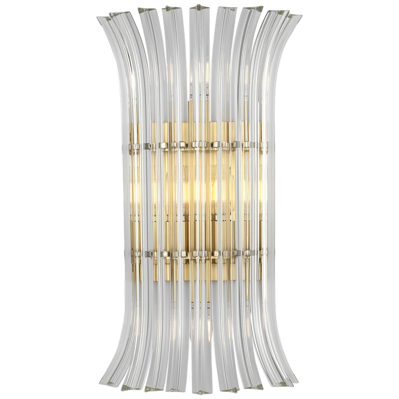AERIN Rhine 21" Sconce with Crystal, Hand-Rubbed Antique Brass