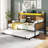 Tryston Twin Daybed With Trundle, Sliding Barn Door Headboard & Charging Station & Led Light-58983065