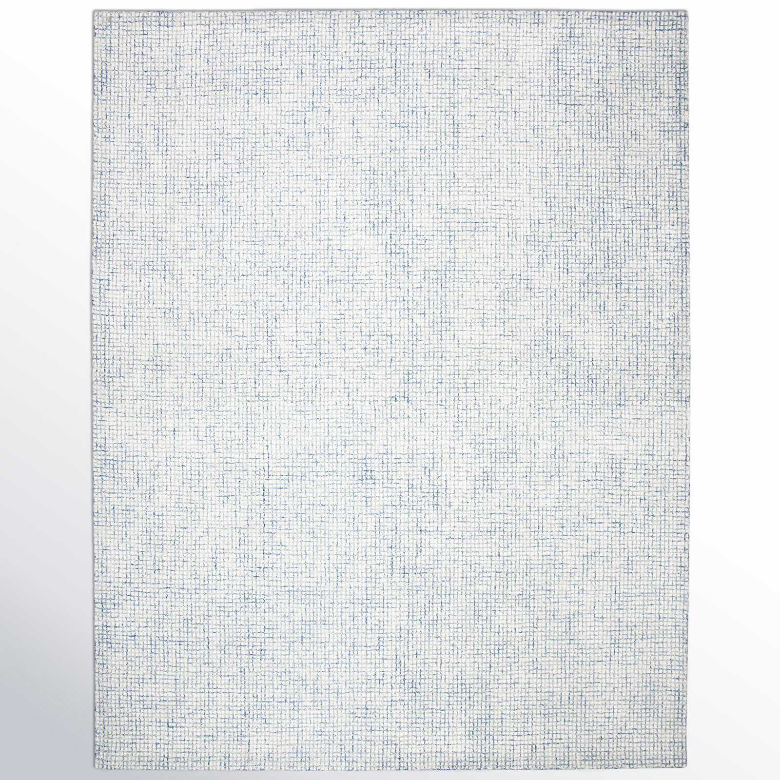 Rowe Ivory Blue Hand-Tufted Striped Rug, Rectangle 11' x 15'