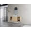 Meuble-lavabo mural avec lavabo d'art en céramique et 2 tablettes de rangement, 2 portes à fermeture douce-1183966589-1183966563
