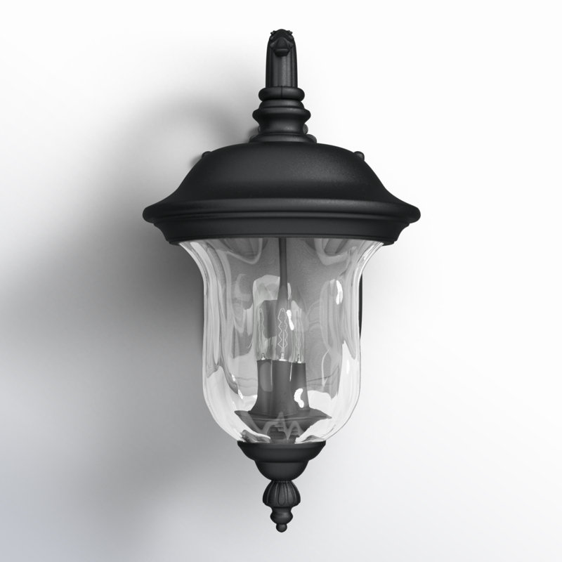 Antkeo Glass Wall Light, Black, 19.5" H x 10" W