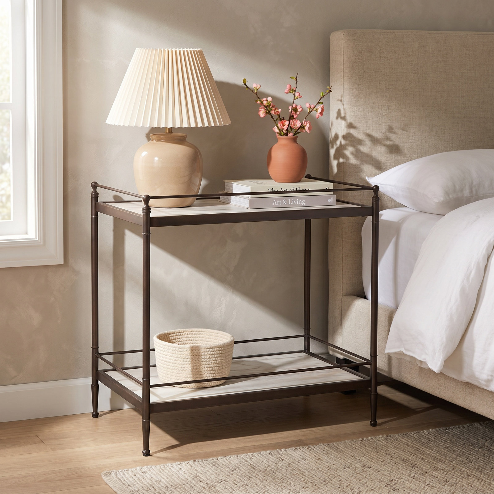Striated Marble Nightstand