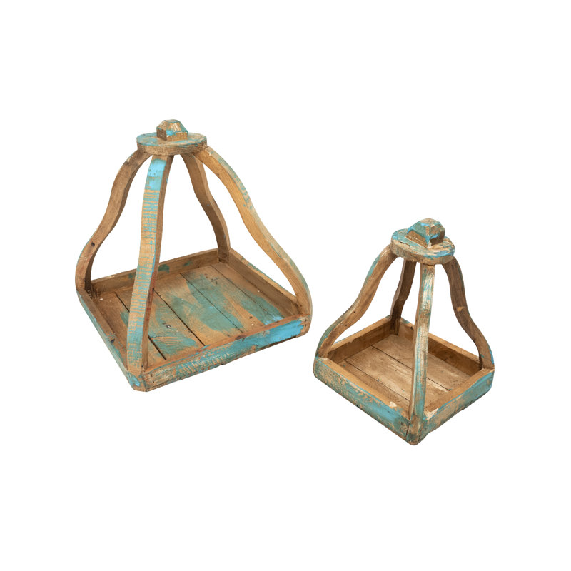 Lanternes en bois Bell Farmhouse, Bleu sarcelle