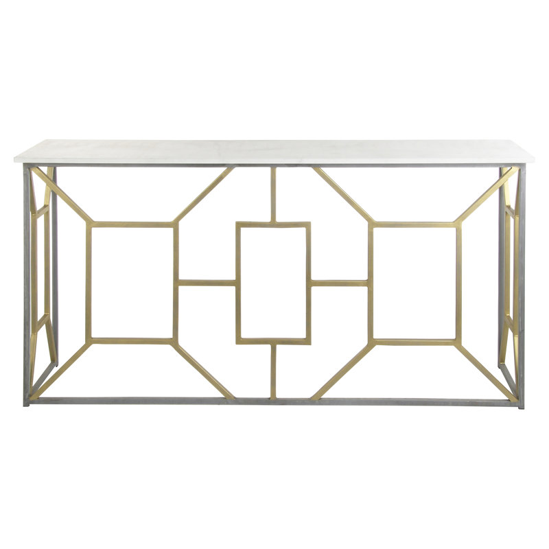 Porto 72" Console Table, Carrera Marble