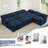 116" 7-Seats Modern Modular Sleeper Sofa With Adjustable Backrest, Chenille U-Shape Sectional Couch With Usb Charging & Pull Out Bed, Convertible Corner Sofa With Cup Holders & Ottoman For Living Room, Office-1558694331
