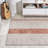Amondo Modern Distressed Stripe Machine-Washable Ivory/Peach Rug-1481360516