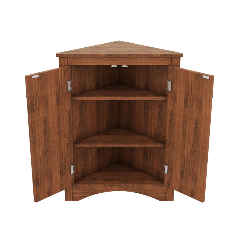 Armoire de rangement autoportante triangulaire pour la salle de bain, avec tablettes réglables, idéale pour la cuisine à domicile