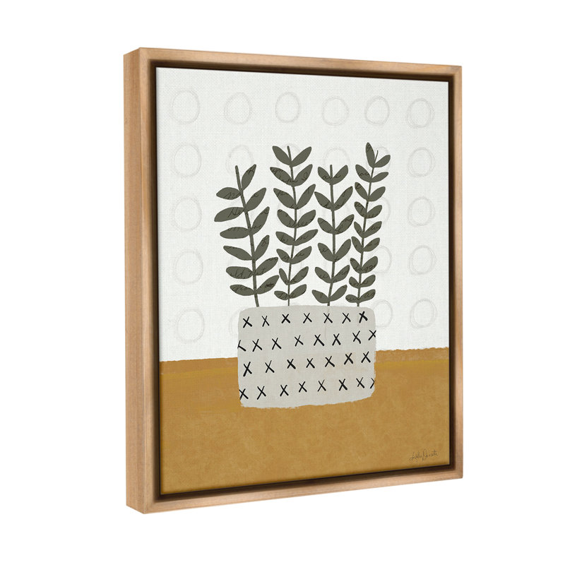 «Patterned Leaf Bouquet Floater Frame» par Katie Doucette sur, Cadre flottant orme Montalcino, H 31 po x l 25 po