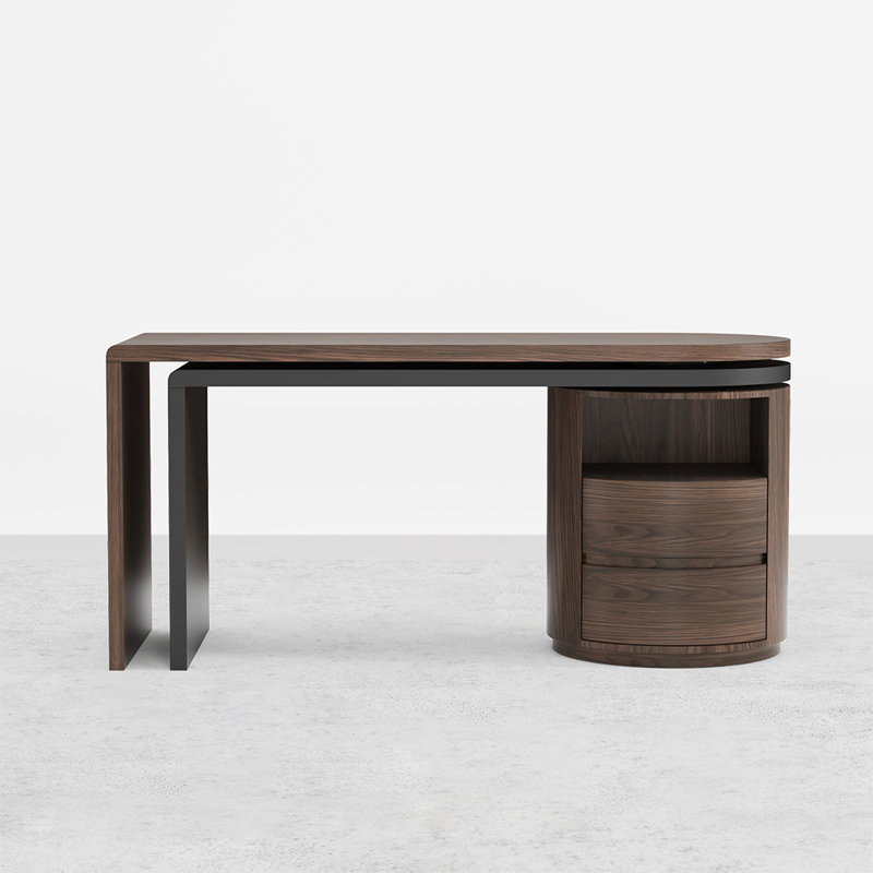 L-Shaped Solid Wood Writing Desk