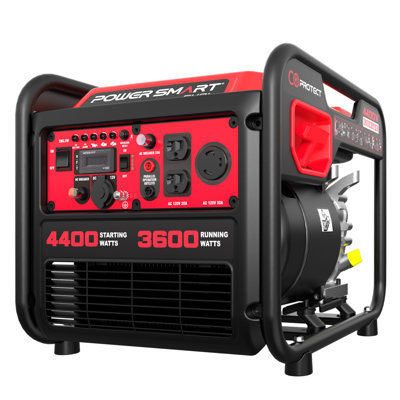Powersmart 4400W Gas Portable Inverter Generator, 223Cc Engine, 120V AC & 12V DC Output, CO Detect, Outdoor Use