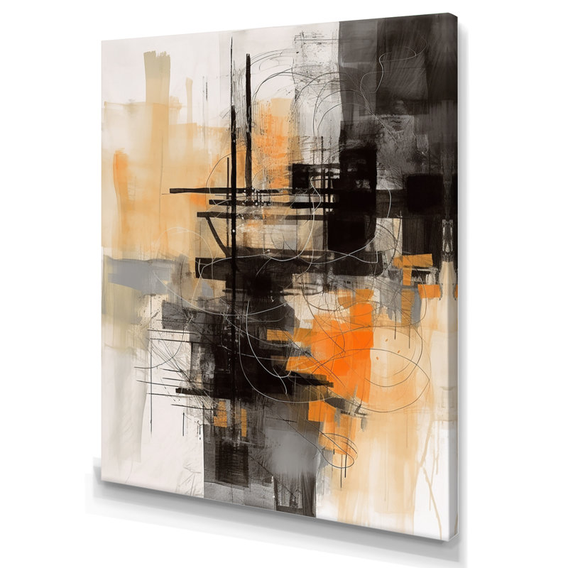 «Abstract Design Shapes II - Abstract Collages», art mural sur toile, H 44 po x l 34 po x P 1,5 po, Toile tendue
