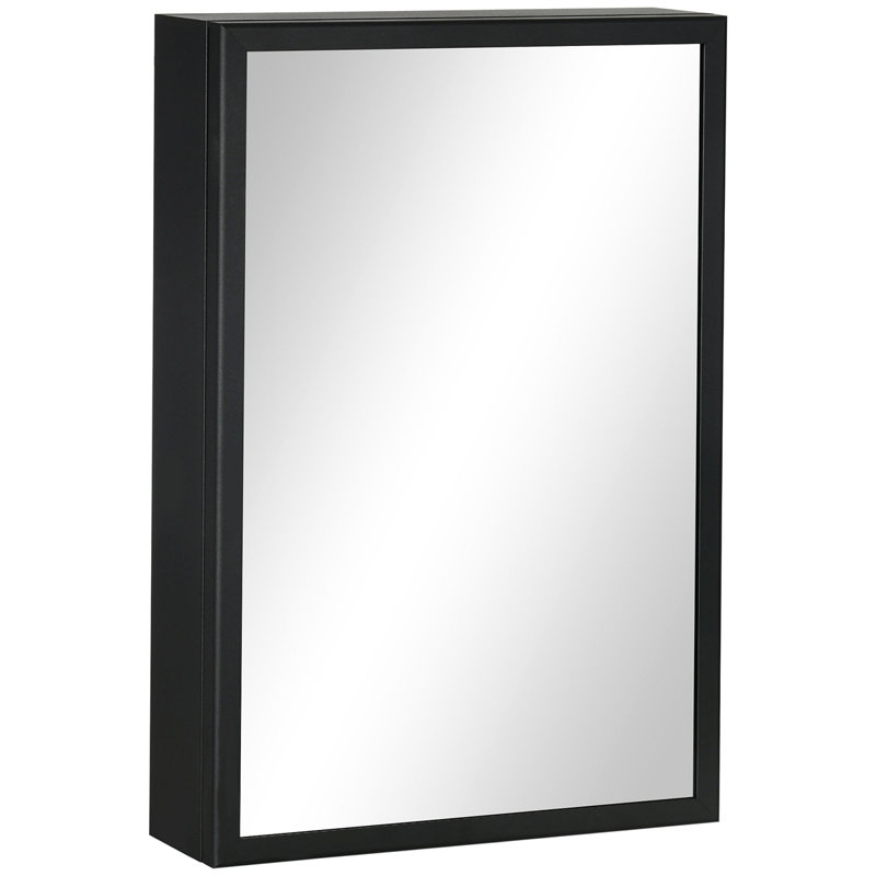 Armoire murale de salle de bain avec miroir, Noir