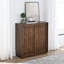 Buffet Mid-Century en noyer, 2 portes coulissantes et en bois massif décoratif, pour la salle à manger, le vestibule, le couloir, la porte de l'armoire de rangement de la salle à manger. Bandes décoratives. Salon, etc., noyer