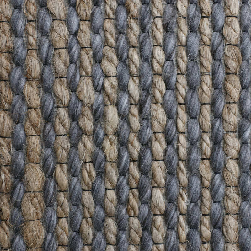 Tapis rayé en jute tissé à la main Anant, Rectangle 5 pi x 7 pi 9 po