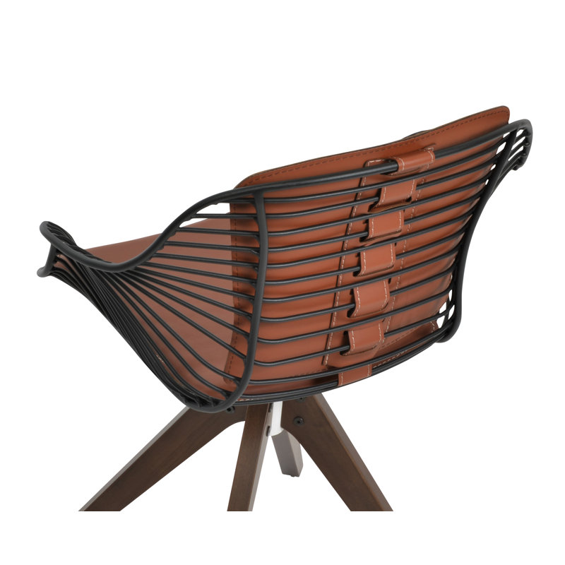 Chaise avec accoudoirs pivotants Zebra Pyramid, Noyer, Noir, Cannelle