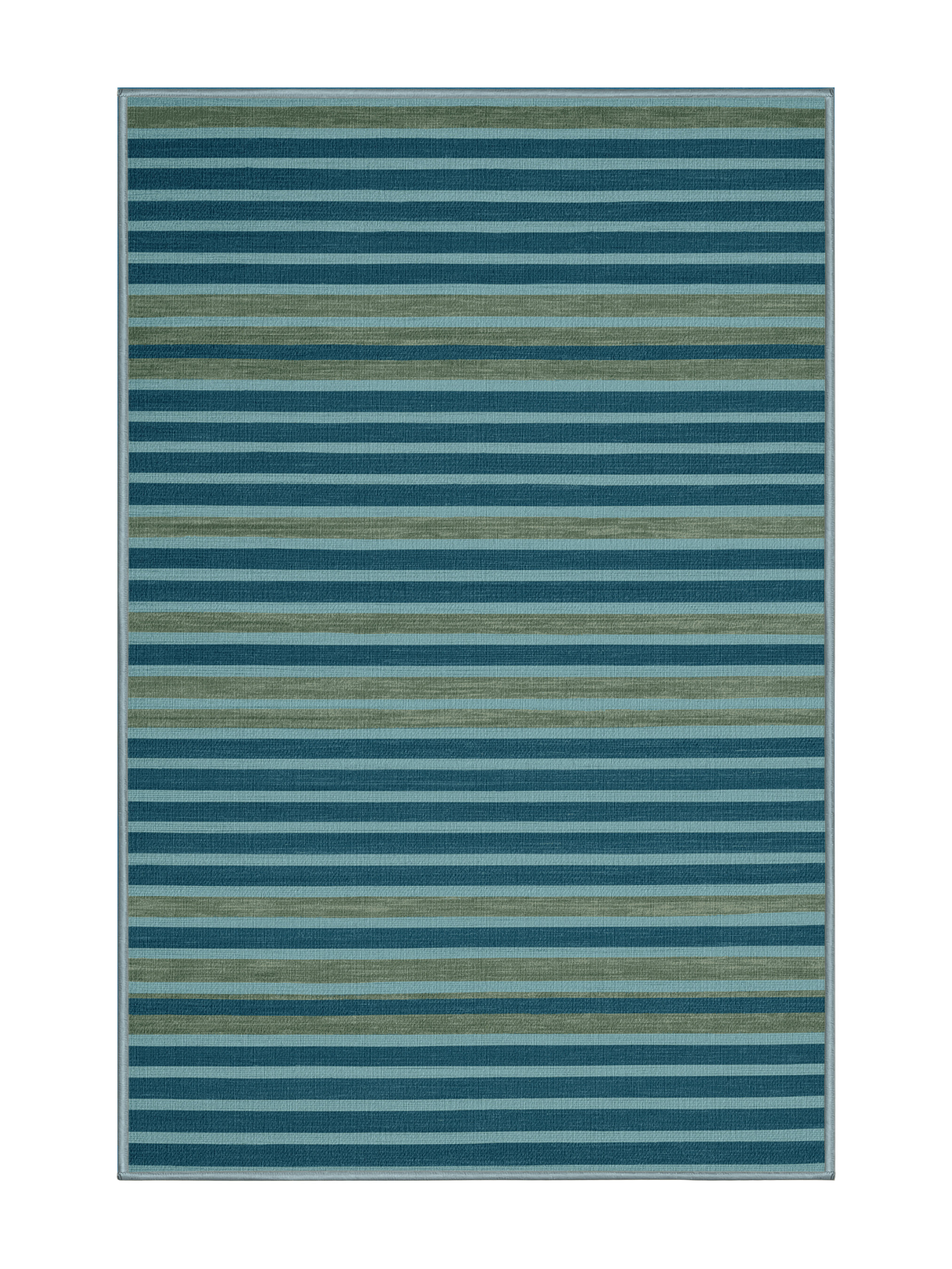 Longshore Tides Machine Washable Horizontal Stripes Blue Area Rug | Wayfair
