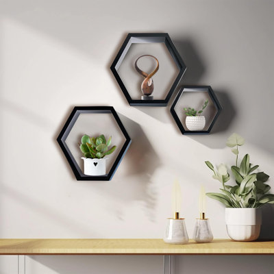 Tablette flottante hexagonale 3 pièces Lashundra