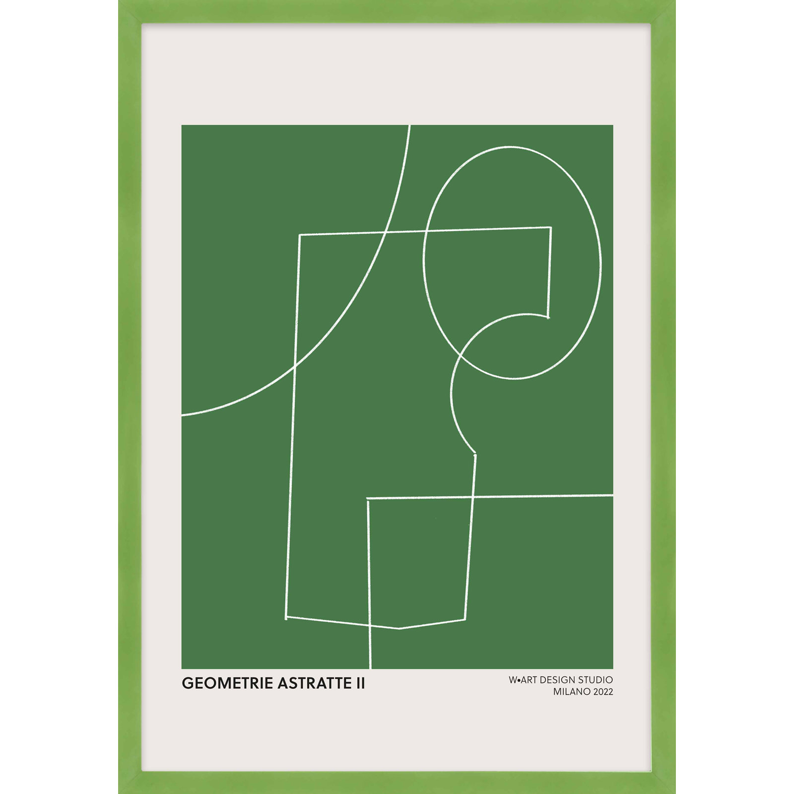 Geometric Abstraction In Green by Romina Gadler, Lime Green, 50" H x 35" W x 1.25" D