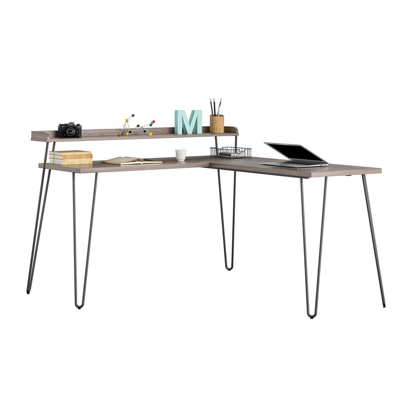 Bureau en L Vansant, Chêne gris délavé