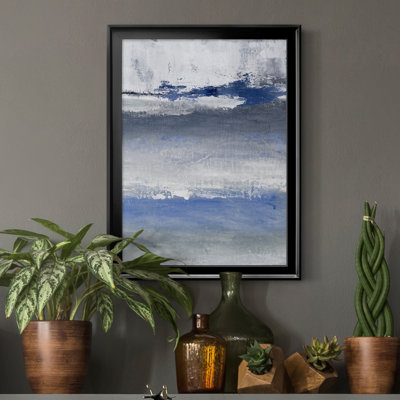 «Soft Solace Indigo», peinture sur toile encadrée