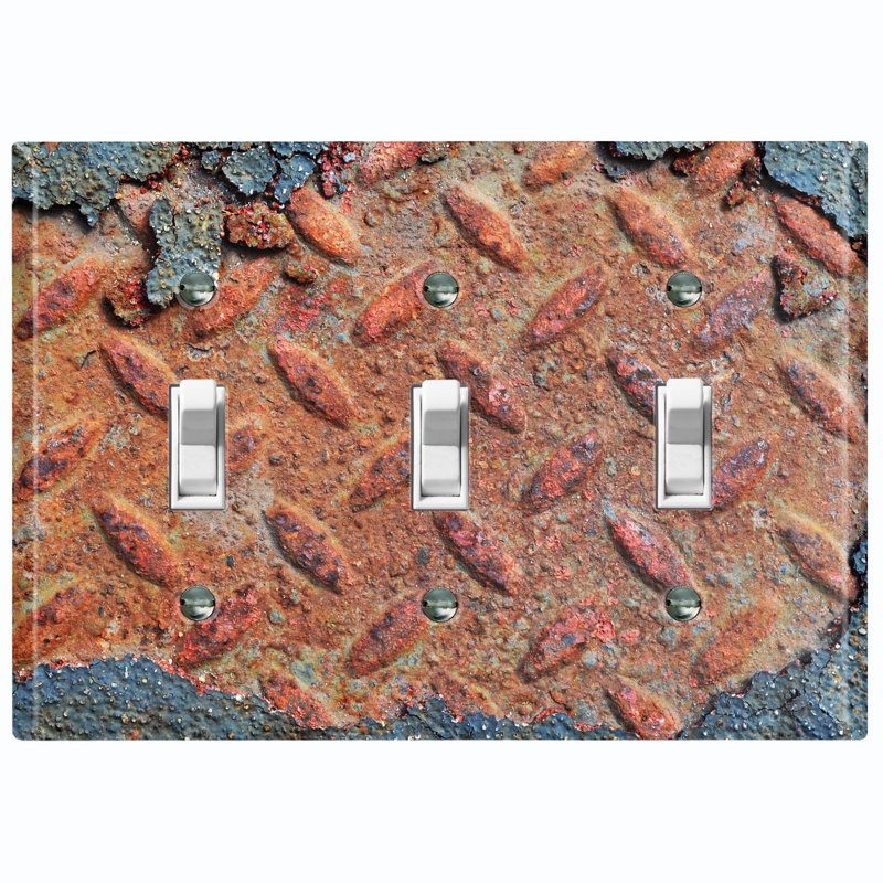 Patterned 3 - Gang Toggle Light Switch Standard Wall Plate