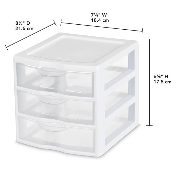 Life Story 3 Drawer Stackable Shelf Organizer Plastic Storage Drawers