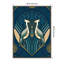 "Art Deco Herons Blue" par Carey Copeland, reproduction d'art sur toile encadrée-376421291