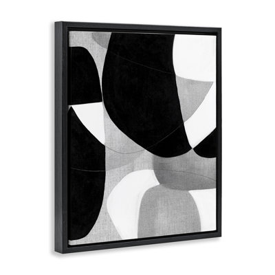 Monochromes formes oblongues encadrées dorées sur toile flottante par Kippi Leonard