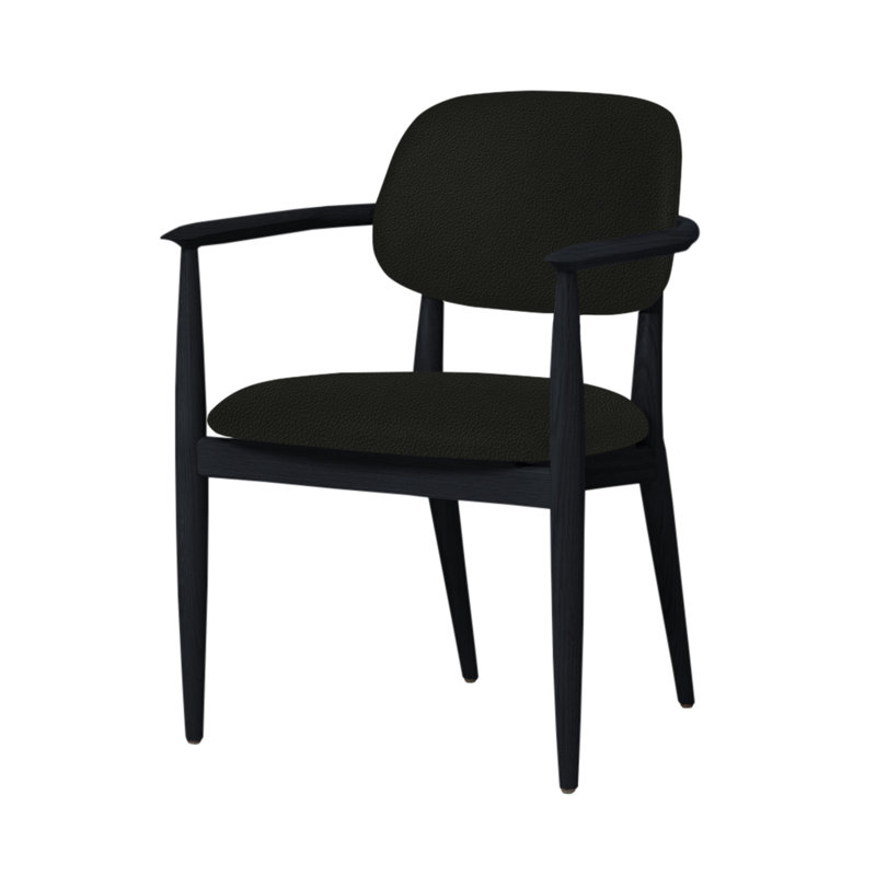 Chaise Slow de Space Copenhagen, Chêne noir, Noir oméga