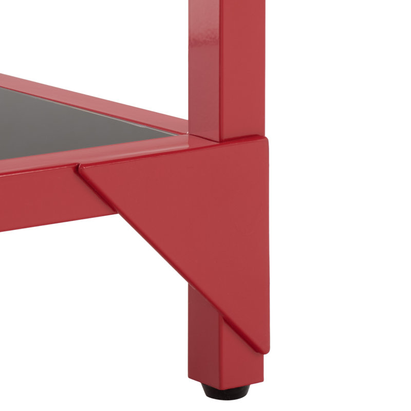 Console Charlie-Adam, 29" H x 56" W x 8" D, Clear, Red