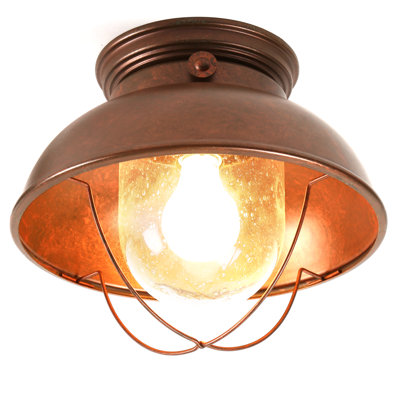Audrey Seeded Bell Outdoor Semi-Flush Mount