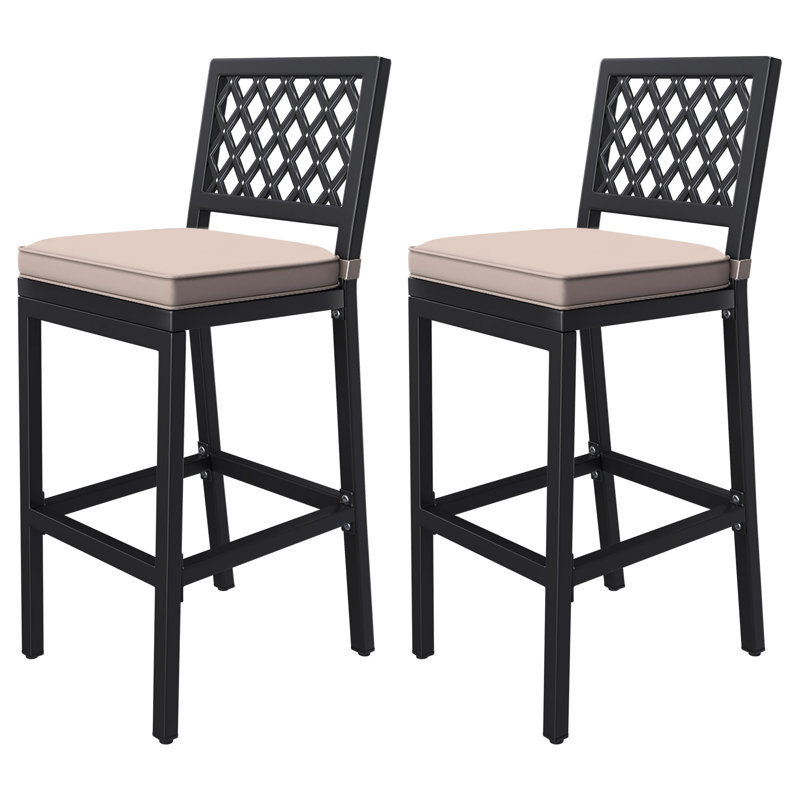 Tabouret de bar rembourré avec structure en métal Jakierra