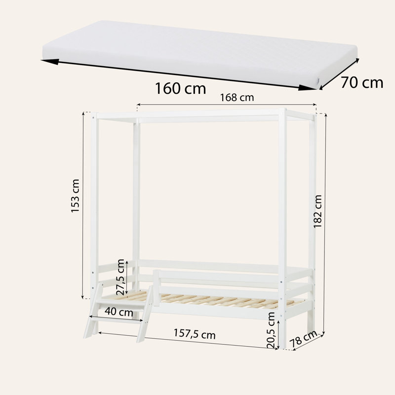 Solid Wood Canopy Bed by Hoppekids, European Toddler (70 x 160cm)