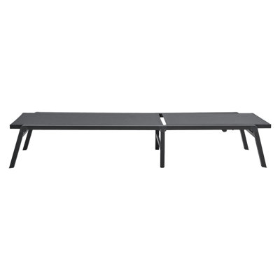 Ensemble de 2 chaises longues pliables d'extérieur réglables en aluminium à 5 positions avec tissu en filet respirant
