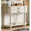 Console d'entrée incurvée de style antique avec tiroirs crème-741576893