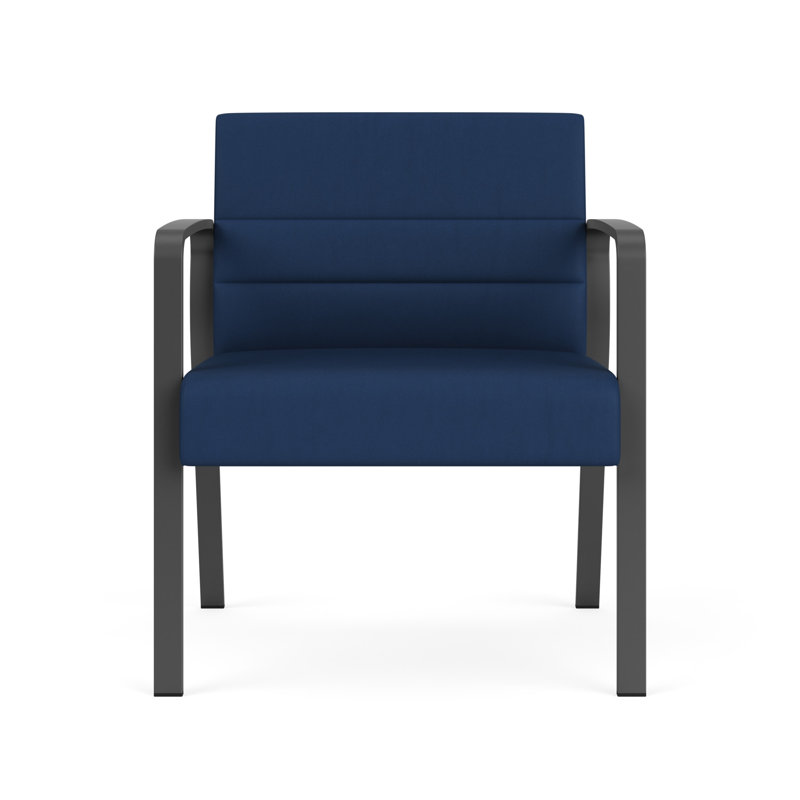 Chaise d'invité surdimensionnée Waterfall, Gris anthracite, Vinyle bleu Patriot Plus Imperial