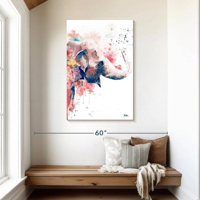 Éléphant floral, H 45 po x l 30 po