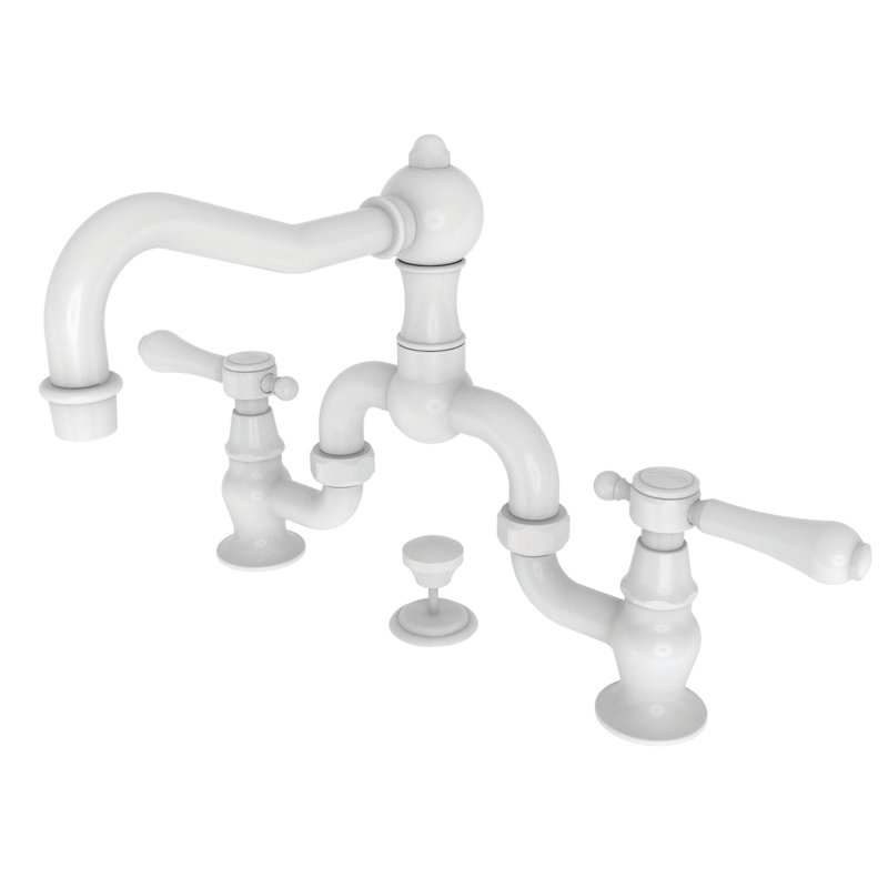 Chesterfield Bathroom Bridge Faucet with Drain Assembly, Antique Copper, Bridge