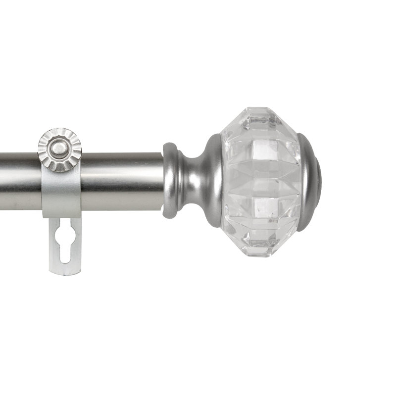 Tringle à rideaux simple réglable 1 po Matney, H 2,88 po x l 170 po x P 3,63 po, Nickel satiné