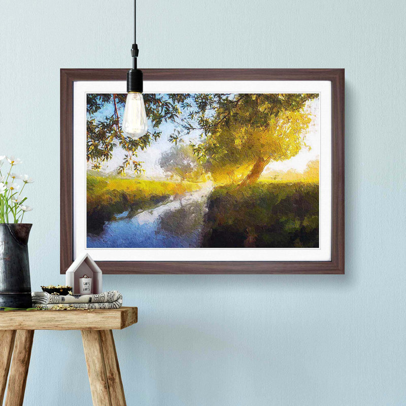 Beverley Brook River in London - Framed Print, 33cm H x 45cm W x 2cm D, Walnut Framed