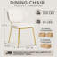  Ensemble de 2 chaises de salle à manger rembourrées blanches et dorées-1174429508