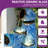 29" Ceramic Outdoor Water Fountain with Dynamic Wavy-Texture, Weather-Resistant Teal Blue Glaze-1406449472