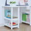 Ensemble de bureau de jeu Teamson Kids blanc avec tablettes de rangement et chaise assortie pour les études, l'art et les activités