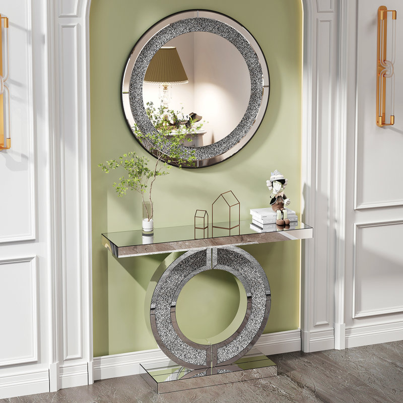 Miroir rond en cristal 33,46 "(85Cm)