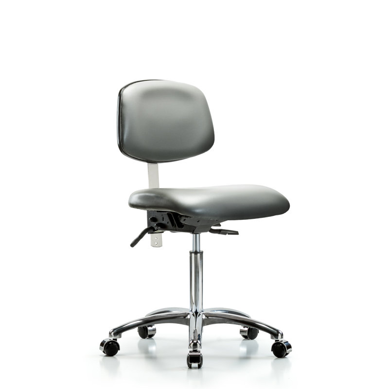Chaise de travail ergonomique Dilann, Argenté, Roulettes