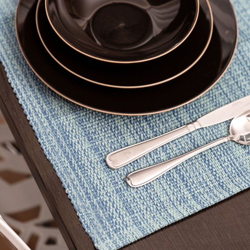 Sky Blue Handwoven Cotton Rectangle Placemat Set