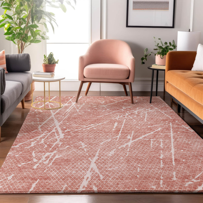 Premium Machine Washable Cerrito Blush Rug, Rectangle 5' x 7'6"