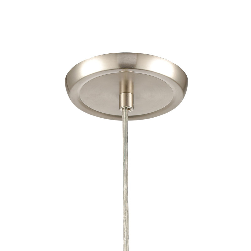 Mini-luminaire suspendu 1 lumière large de 5 po Planète - nickel satiné